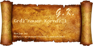 Grünauer Kornél névjegykártya