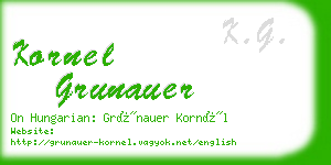 kornel grunauer business card